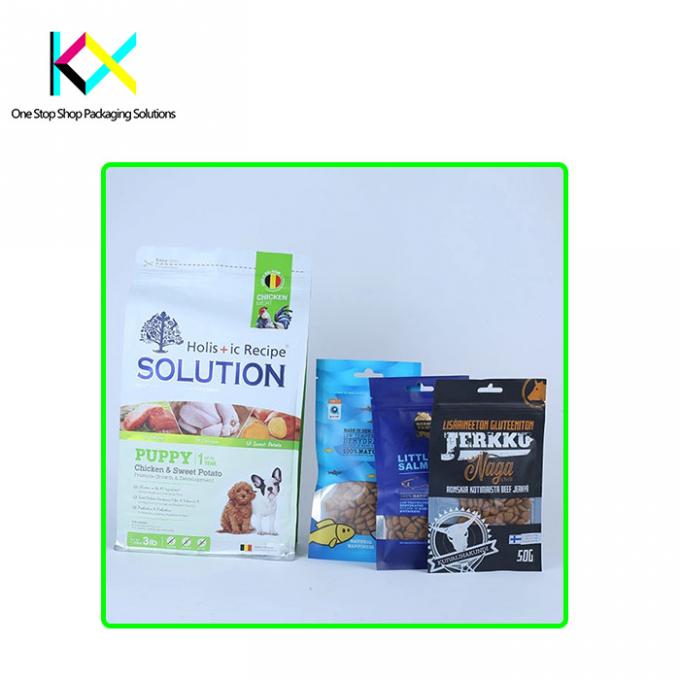 Impression personnalisée de sacs à fond plat pour les sacs d'emballage de nourriture pour animaux de compagnie avec des matériaux de qualité alimentaire 0
